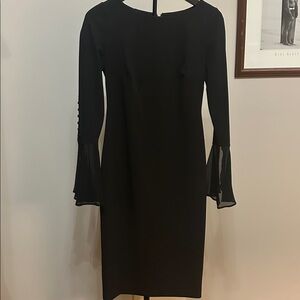 Calvin Klein Collection Black Long Sleeve Cocktail Dress